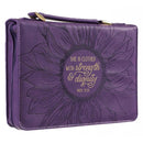 Bible Cover Fashion Purple Strength & Dignity Prov. 31:25