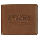 Wallet Leather Tan Be Strong and Steadfast Deut. 31:6
