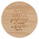 Every Good & Perfect Gift James 1:17 Glass Candle w/Bamboo Lid Floral