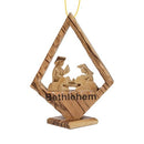 Holy Land Olive Wood 3D Manger Scene in Diamond