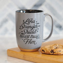 Mijn Kracht en Schild Grijze Keramische Koffie