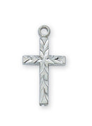 Cross engraved silver 13x10mm in giftbox