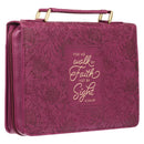 Walk by Faith Ruby Red Faux Leather Fashion Bible Cover - 2 Corinthians 5:7