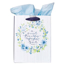 Gift Bag MD White/Blue Sweet Friendship Prov. 27:9