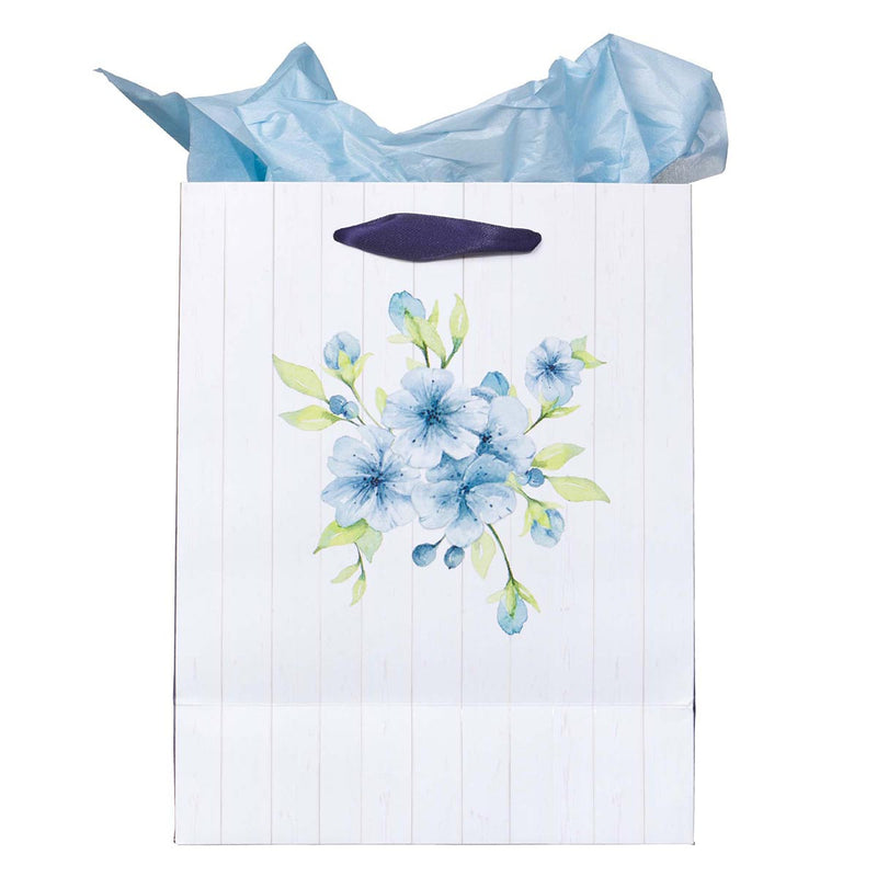 Gift Bag MD White/Blue Sweet Friendship Prov. 27:9