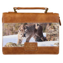Bible Cover Classic Brown/Mountain Lion Printed Be Strong Josh. 1:9
