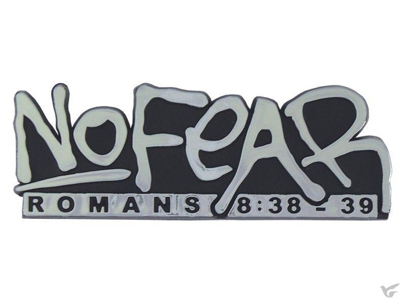 No Fear car emblem- Silver colored