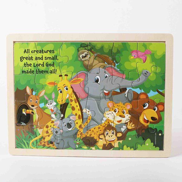 Alle wezens groot en klein houten puzzel