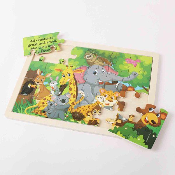 Alle wezens groot en klein houten puzzel