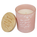 Pink Be Still Ps. 46:10 Glass Candle w/Bamboo Lid