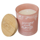 Pink Strength & Dignity Prov. 31:25 Glass Candle w/Bamboo Lid