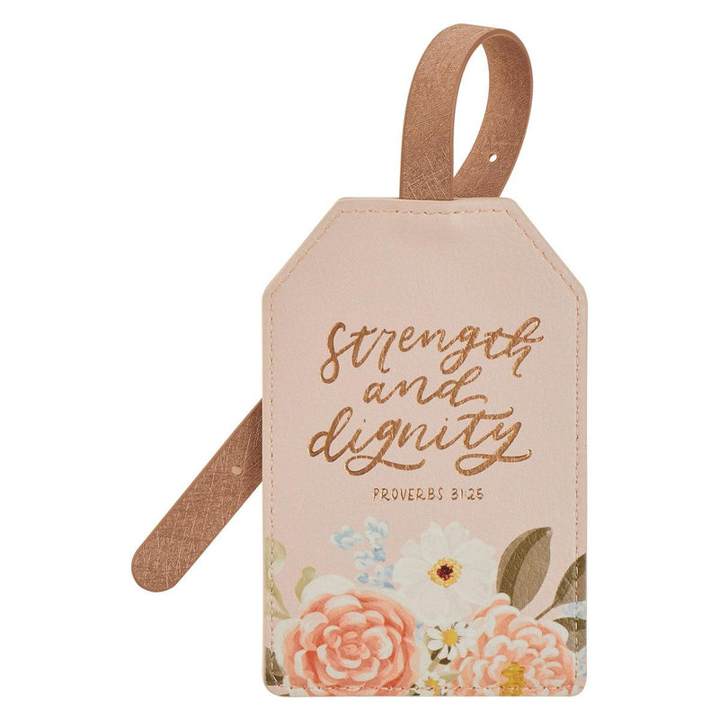 Strength & Dignity Prov. 31:25 Luggage Tag Pink