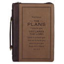 I Know the Plans Jer. 29:11 Bible Cover Classic Brown Two-tone