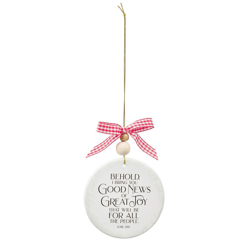 Ornament Round Good News Great Joy Luke 2:10