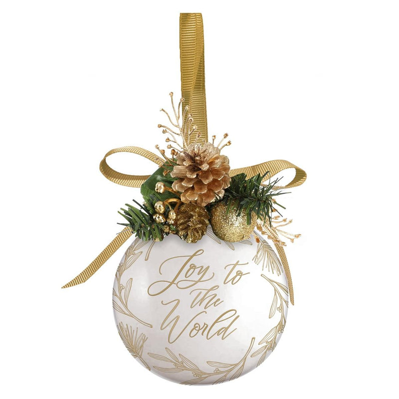 Ornament Round Joy to the World Gold