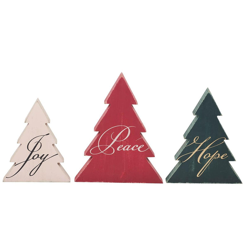 Tree Block Set 3pc, Traditional Christmas