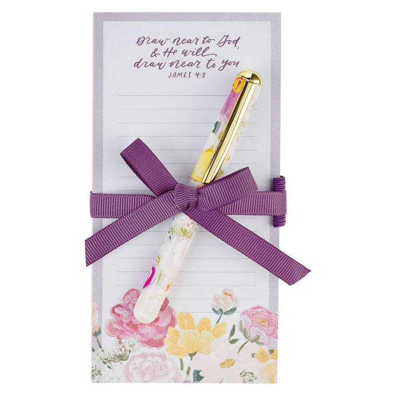 Draw Near to God James 4:8 Magnetic Shopping List w/pen