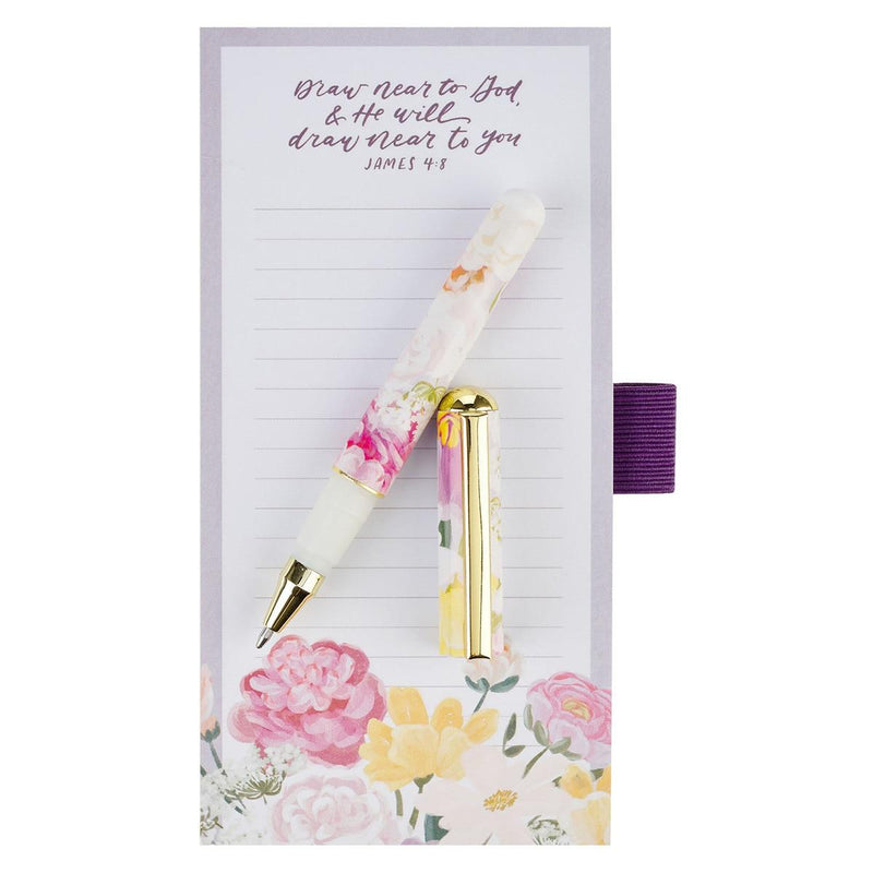 Draw Near to God James 4:8 Magnetic Shopping List w/pen