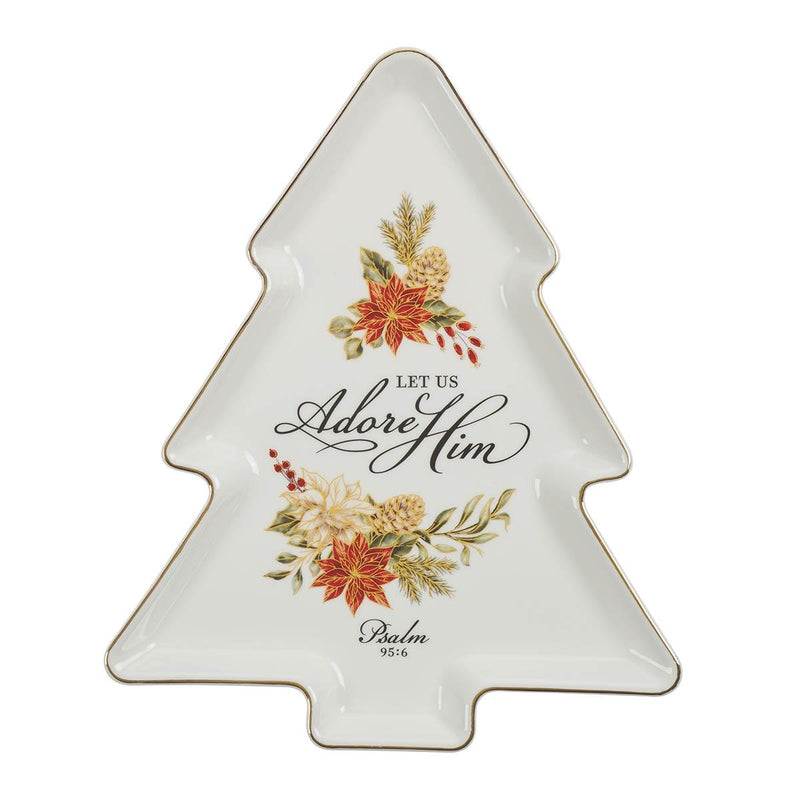 Let Us Adore Him Ps. 95:6 Cookie Plate 