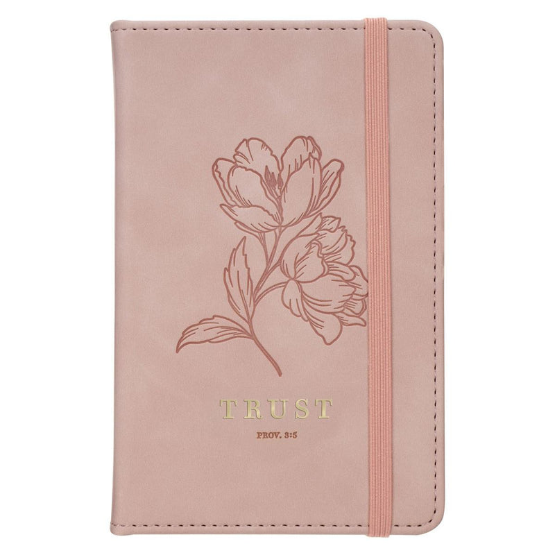 Trust Prov. 3:5 Small Notebook with Elastic Closure Faux Hardcover Pink