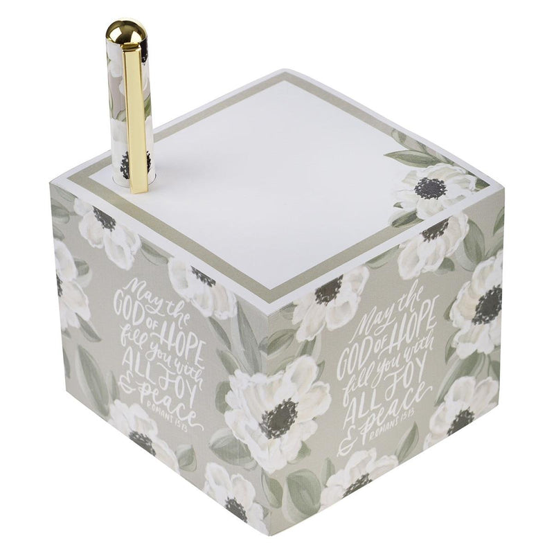 May the God of Hope Rom. 15:13 Note Block with Pen