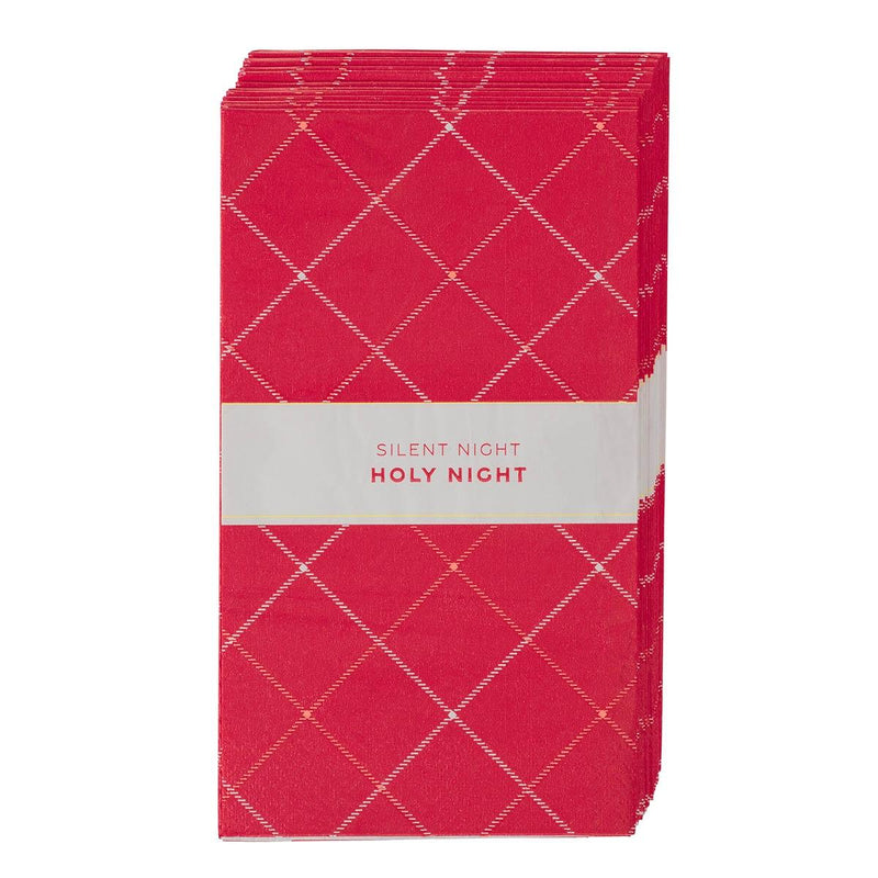 Dinner Napkin Paper 12pc Silent Night Plaid