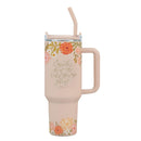Tumbler w/straw Orange SS Consider How The Wildflowers Grow Luke 12:27
