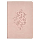 KJV Bible Thinline LP Faux Leather Flowers, Pink