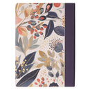 NLT, The Spiritual Growth Bible Faux Leather, Navy with leaves