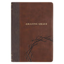 Amazing Grace Brown Crown of Thorns Classic Faux Leather Journal - Isaiah 53:3