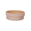 WWJD silicone bracelet peach
