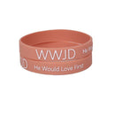 WWJD silicone bracelet terracotta