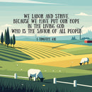 Labour and strive Tegel Engels