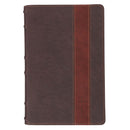 KJV Bible Reader's Edition XL print Faux Leather Two-tone Brown Cross