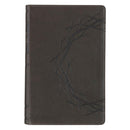 KJV Bible Reader's Edition XL print Faux Leather Gray Crown of Thorns