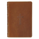 KJV Bible Personal Size LG print Genuine Leather Brown Cross