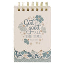 God Is Good Ps. 34:8 Spiral Notepad SM Cream Blue