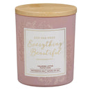 Everything Beautiful Ecc. 3:11 Glass Candle w/Bamboo Lid Pink