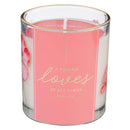 A Friend Loves At All Times Prov. 17:17 Glass Candle