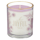 Be Joyful 1 Thess. 5:16 Glass Candle