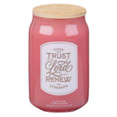 Those Who Trust In The Lord Isa. 40:31 Glass Candle w/Bamboo Lid