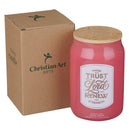 Those Who Trust In The Lord Isa. 40:31 Glass Candle w/Bamboo Lid