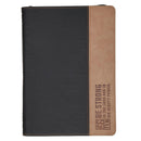 Be Strong Eph. 6:10 Journal Classic Zip Two-tone Black