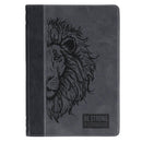 Be Strong & Courageous Josh. 1:9 Journal Hardcover Two-tone Black Gray