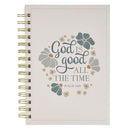 God Is Good Ps. 34:8 Journal Spiral  Cream Floral