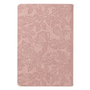 KJV Bible Personal Size LG print Faux Leather Blush Floral