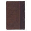 KJV Bible Personal Size LG print Hardcover Faux Leather Two-tone Black/Tan