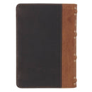 KJV Bible Compact Leather Cross Two-tone Black
