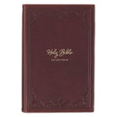 KJV Bible Reader's Edition XL print Genuine Leather Brown Floral Corners