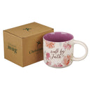 Walk By Faith 2 Cor. 5:7 Mug  White Floral